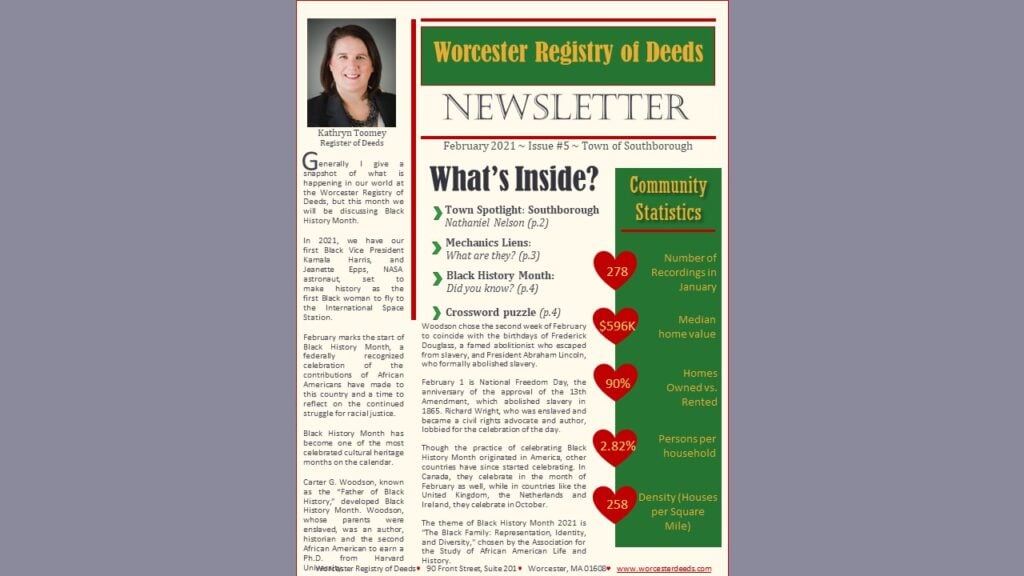 Worcester Registry of Deeds February 2021 Newsletter